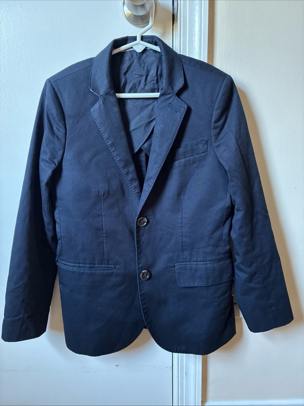 Crewcuts Ludlow boys navy blue blazer size 10 Duca Visconti fabric